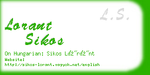 lorant sikos business card